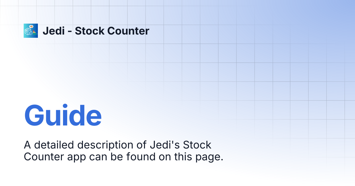 Guide | Jedi - Stock Counter